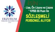 Erzurum Teknik Üniversitesi 28 Sözleşmeli Personel Alımı – Lise, Ön Lisans ve Lisans